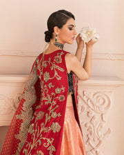 Royal Pakistani Bridal Dress in Long Kameez and Lehenga Style