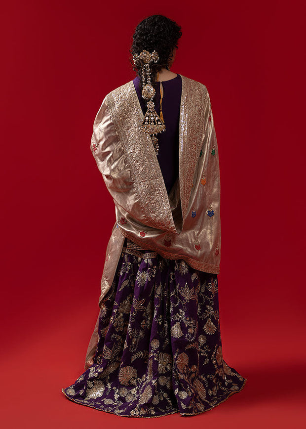 Royal Pakistani Bridal Dress in Shirt and Gharara Style Online