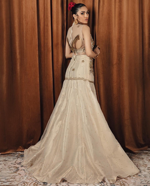 Royal Pakistani Bridal Dress in Shirt and Lehenga Style Online