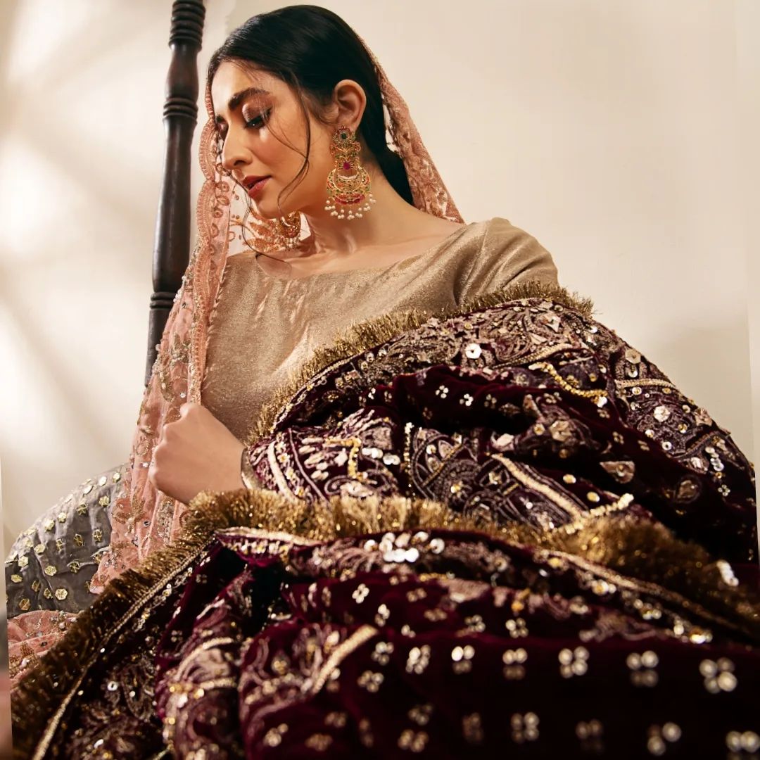 Elegant Pakistani Bridal Frock with Lehenga & Dupatta