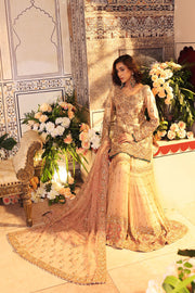 Royal Pakistani Bridal Gharara with Kameez and Dupatta Dress