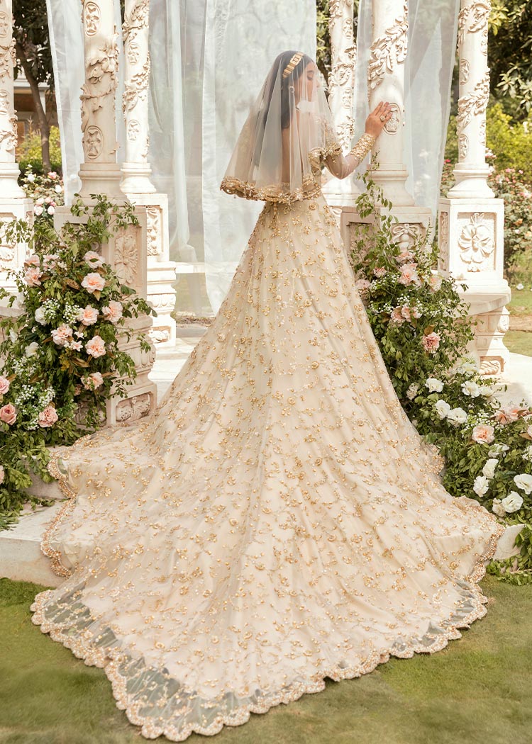 Elegant Pakistani Bridal Lehenga Gown with Dupatta