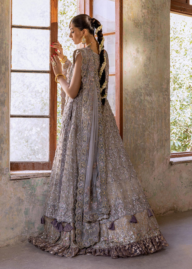 Royal Pakistani Bridal Gown with Lehenga and Dupatta Online