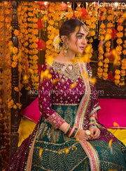 Royal Pakistani Bridal Lehenga Choli Dupatta Dress