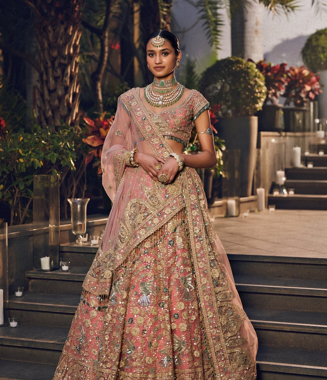 Elegant Royal Pakistani Bridal Lehenga with Choli & Dupatta