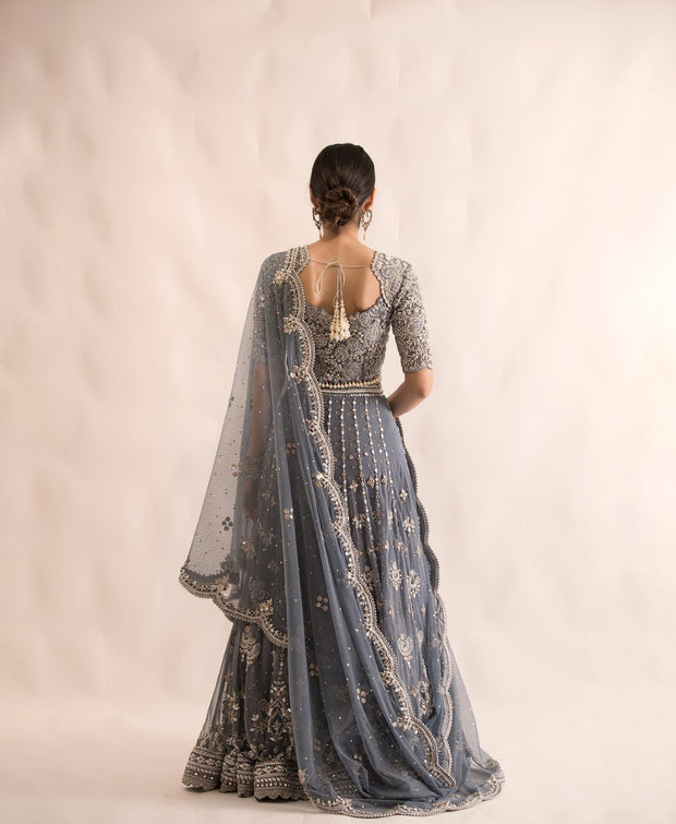 Royal Pakistani Bridal Lehenga with Choli and Dupatta Online