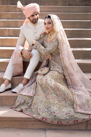 Royal Pakistani Bridal Lehenga with Shirt and Dupatta Dress