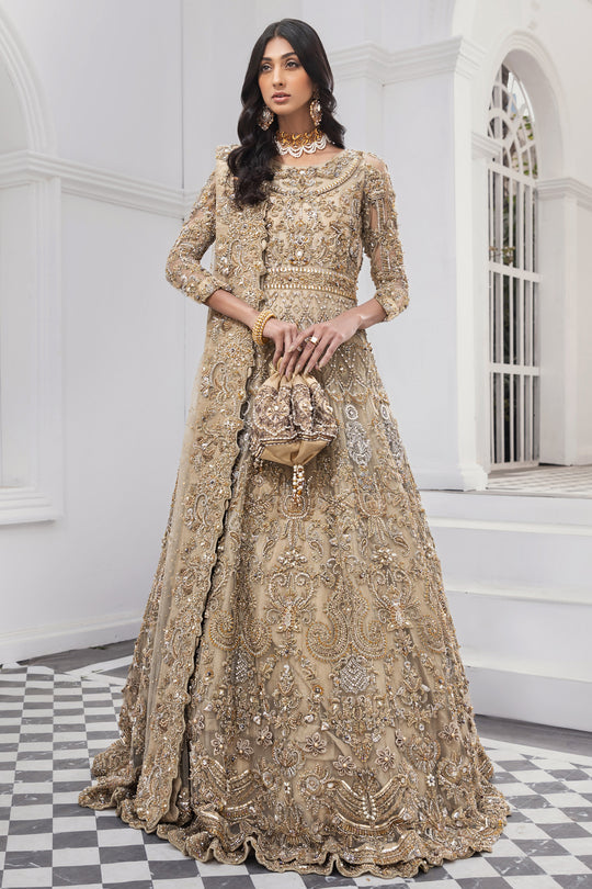 Royal Pakistani Bridal Maxi with Lehenga Dress