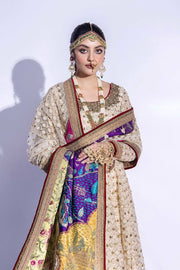 Royal Pakistani Bridal Pishwas Frock with Dupatta Dress Online