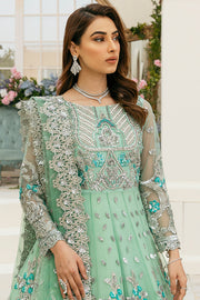 Royal Pakistani Bridal Sea Green Lehenga Gown Dress
