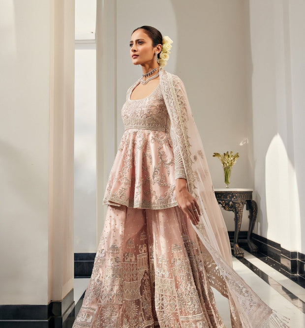 Royal Pakistani Bridal Wear in Sharara Kameez Style