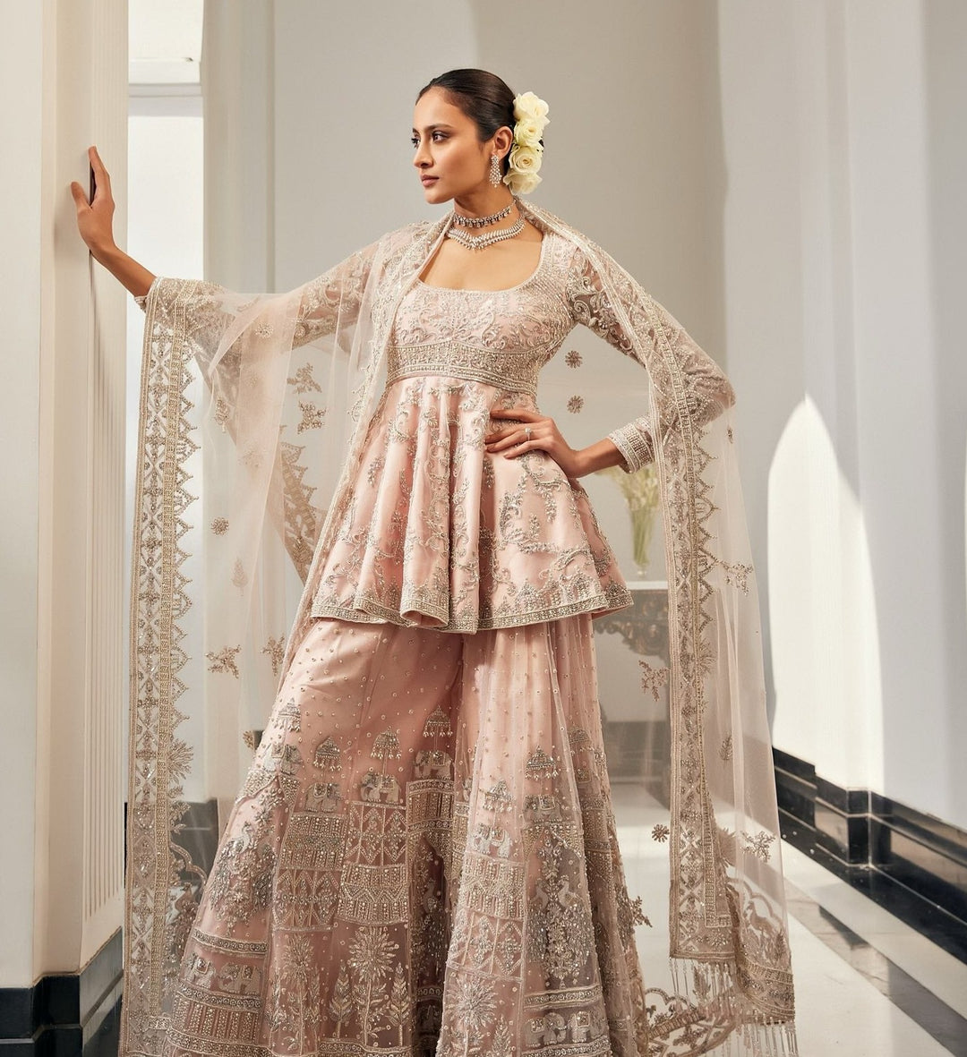 Elegant Pakistani Bridal Dresses | Sharara Frock Style