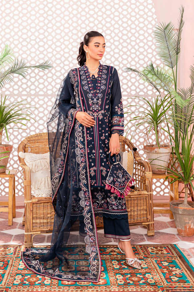 Royal Blue Kameez Trouser Dupatta Style Pakistani Eid Dress