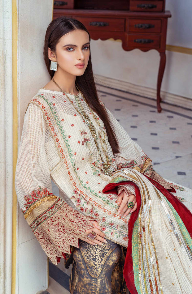 Royal Pakistani Embroidered Salwar Kameez and Dupatta Dress