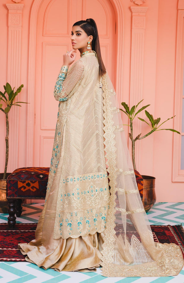 Royal Pakistani Gown Dress with Farshi Sharara Online