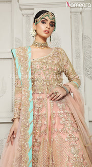 Royal Pakistani Lehenga Bridal with Embroidery Open Shirt
