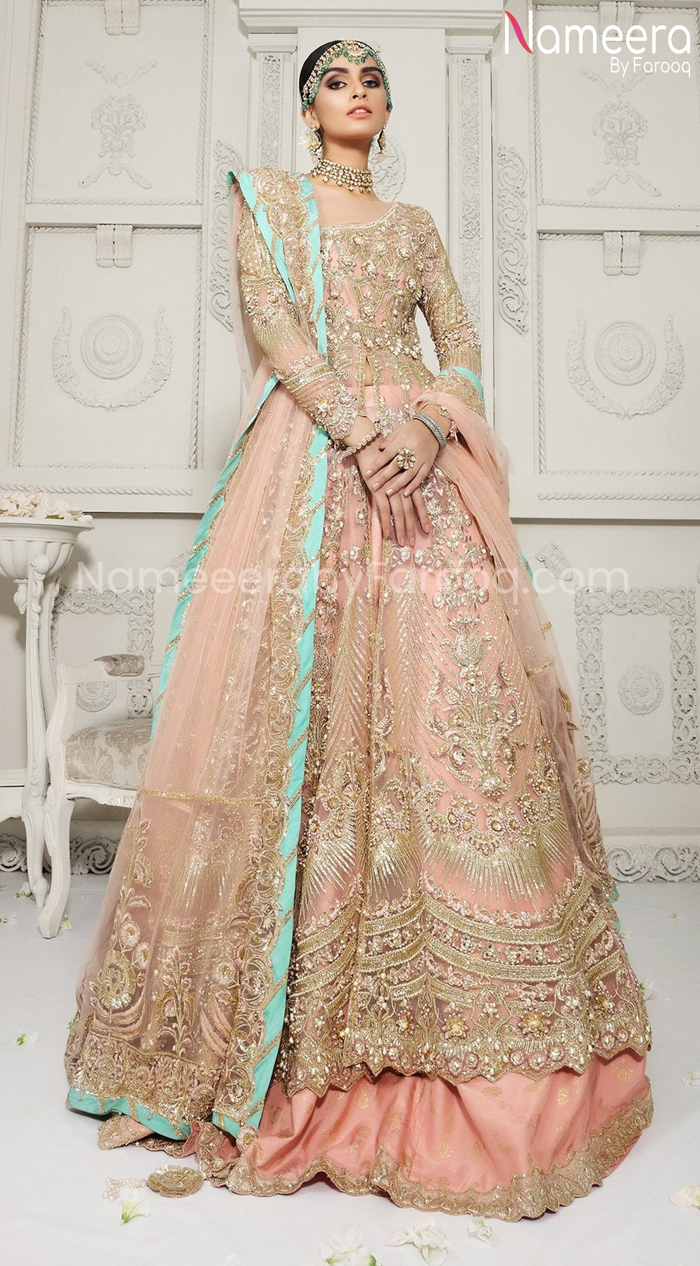 Royal Pakistani Lehenga Bridal with Embroidery Overall Look