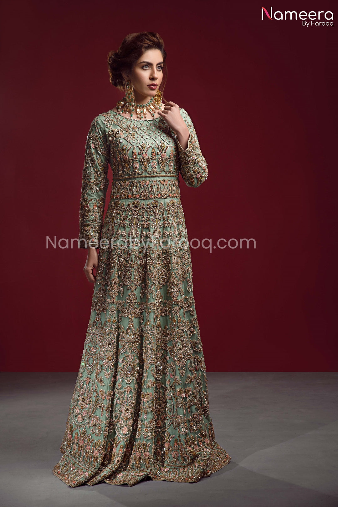 Royal Pakistani Online Maxi Dress for Bride 2021 