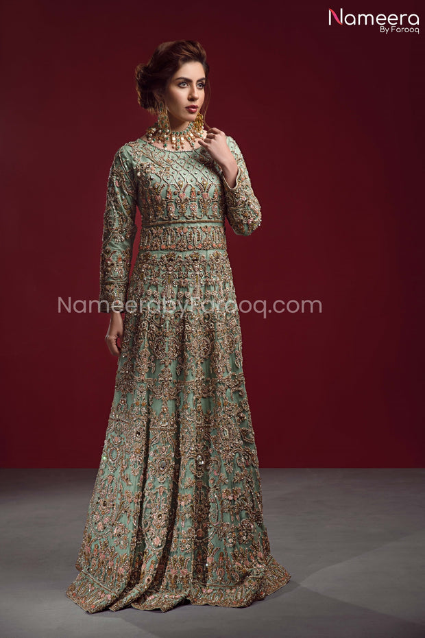 Royal Pakistani Online Maxi Dress for Bride 2021 