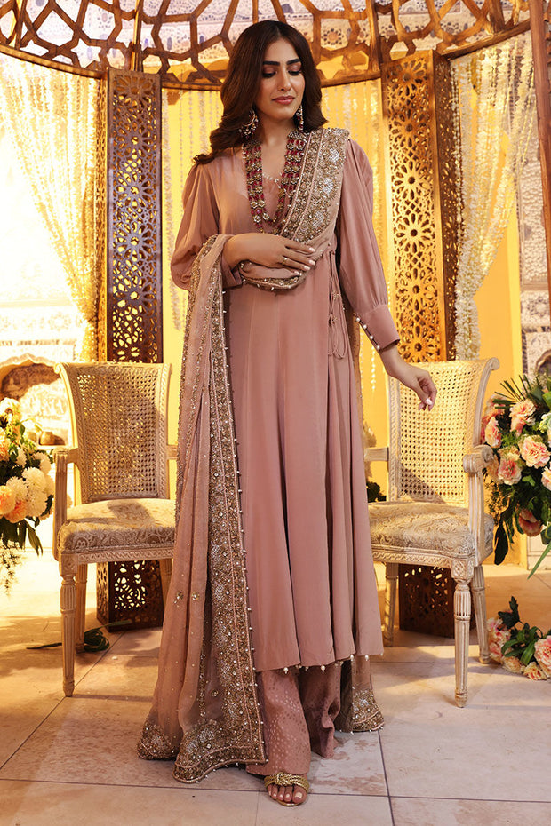 Royal Pakistani Wedding Dress in Angrakha and Sharara Style