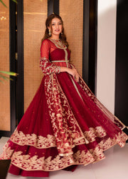 Royal Pakistani Wedding Dress in Double-Layered Pishwas Style