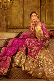 Royal Pakistani Wedding Dress in Farshi Gharara Kameez Style