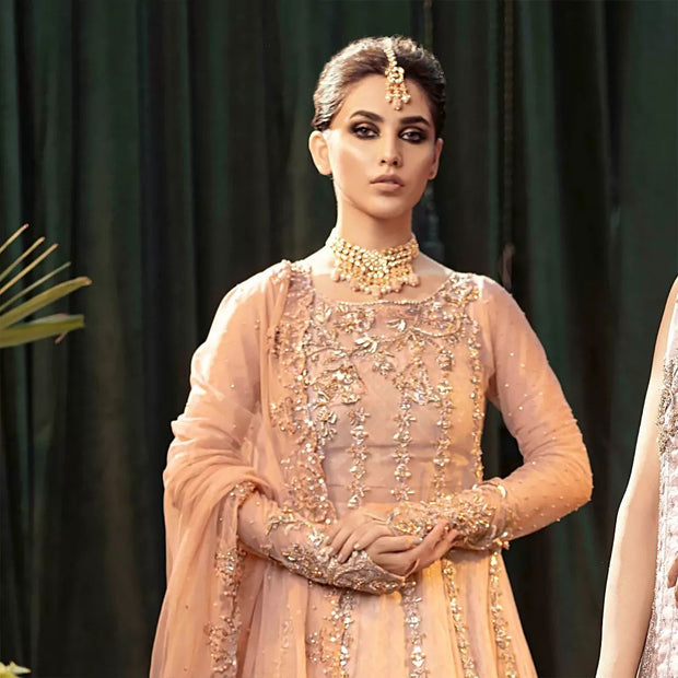 Royal Pakistani Wedding Dress in Lehenga Gown Dupatta Style