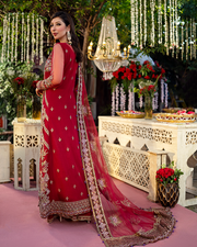 Royal Pakistani Wedding Dress in Long Kameez Trouser Style