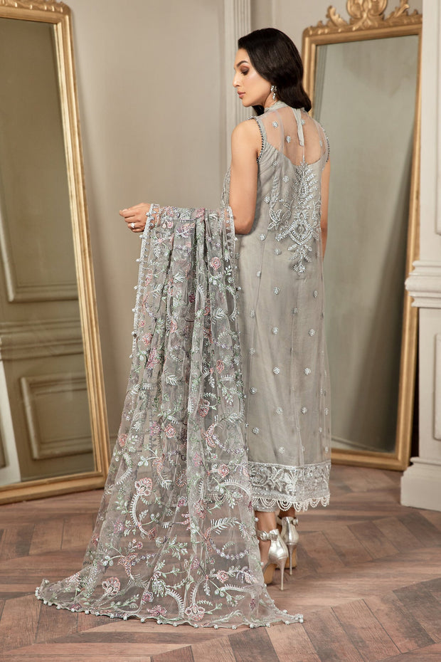 Royal Pakistani Wedding Dress in Net Kameez Trouser Style