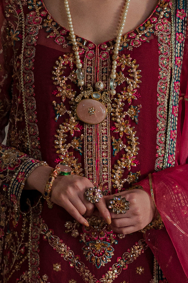 Royal Pakistani Wedding Dress in Organza Kameez Trouser Style
