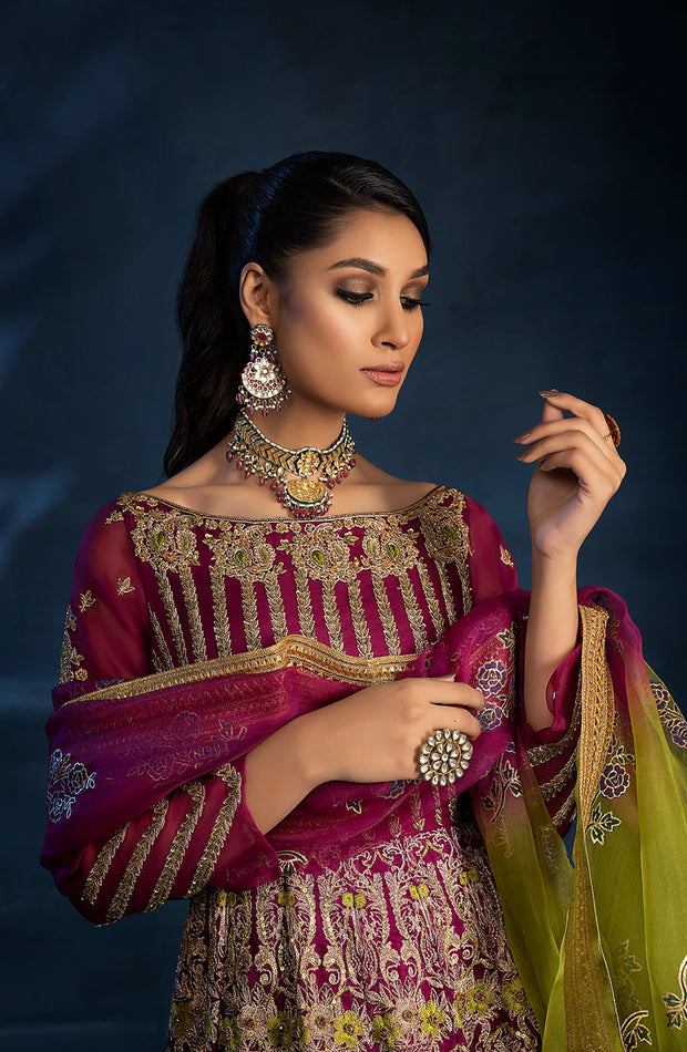 Royal Pakistani Wedding Dress in Pishwas and Sharara Style