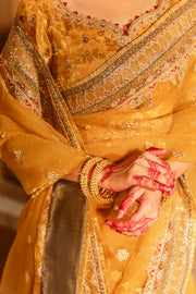 Royal Pakistani Wedding Mustard Yellow Saree
