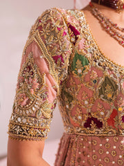 Royal Pink Frock Lehenga Pakistani Bridal Dress
