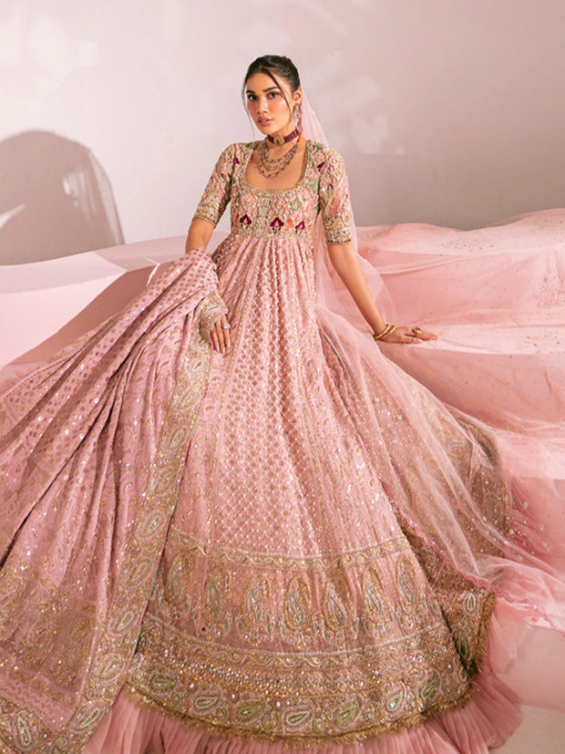 Royal Pink  Frock Lehenga Pakistani 