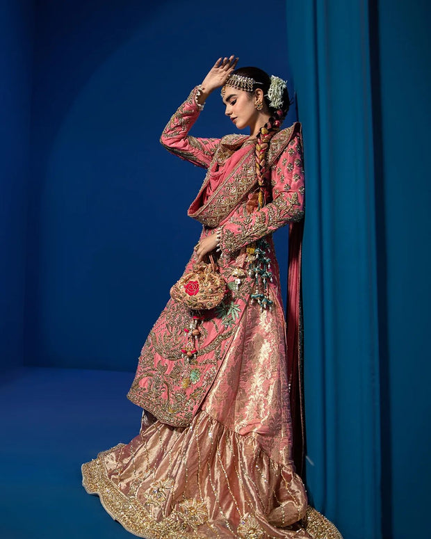 Royal Pink Sharara Kameez and Dupatta Pakistani Mehndi Dress
