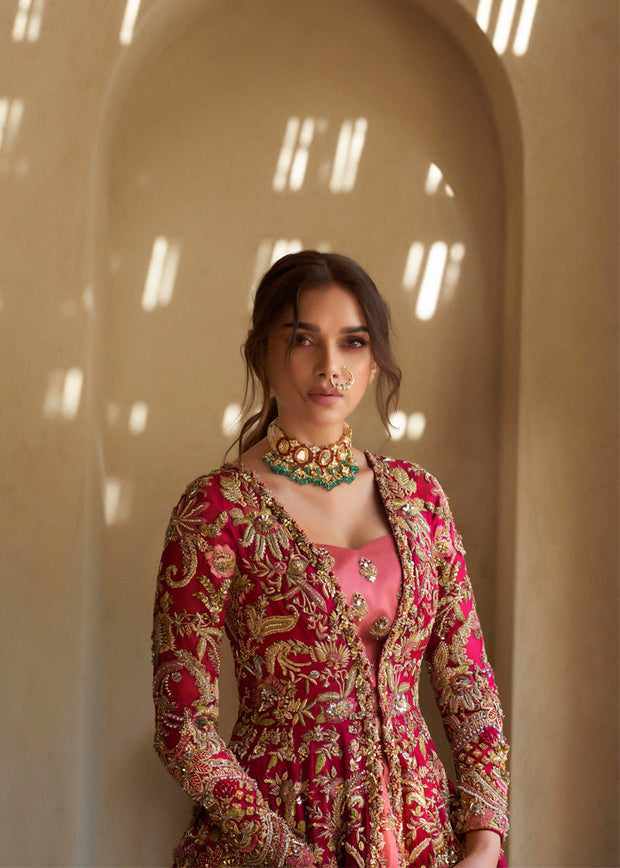 Royal Pishwas Frock Lehenga Pakistani Bridal Dress Online