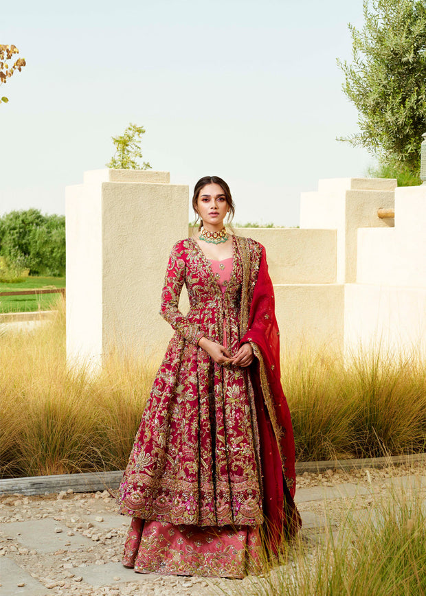 Royal Pishwas Frock Lehenga Pakistani Bridal Dress