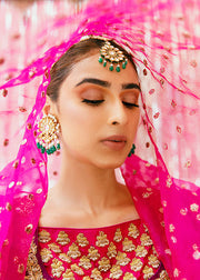 Royal Plum Lehenga Choli and Dupatta Pakistani Bridal Dress