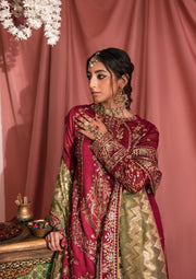 Royal Raw Silk Kameez Trouser Style Pakistani Wedding Dress