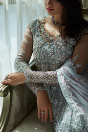 Royal Raw Silk Sharara Dress and Wedding Gown Dress in Blue