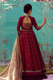 Royal Red Bridal Dress for Barat in Lehenga and Gown Style