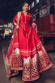 Royal Red Frock Pakistani Dress for Wedding Online