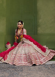 Royal Red Lehenga Choli and Dupatta Bridal Wedding Dress