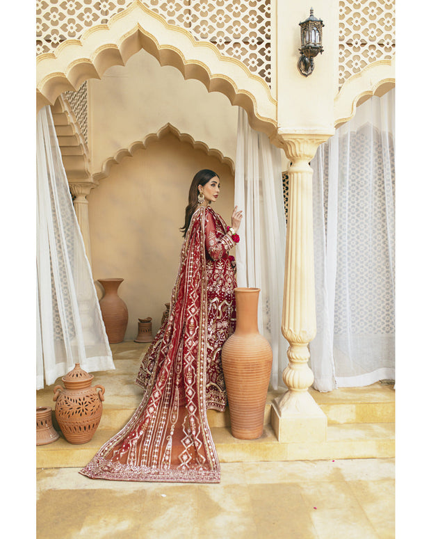 Royal Red Lehenga Choli and Dupatta Pakistani Wedding Dress