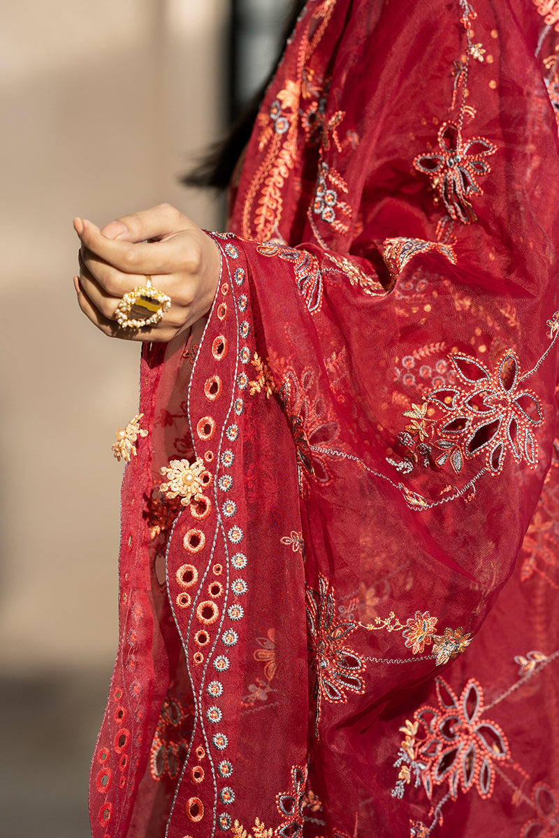 Royal Red Long Kameez Salwar in Pakistani Eid Dresses 2022