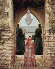 Royal Red and Gold Lehenga Choli Dupatta Pakistani Bridal Dress