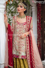 Royal Short Shirt with Sharara Bridal Dress Pakistani