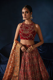 Royal Sleeveless Lehenga Choli Bridal Indian Wedding Dress