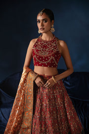 Royal Sleeveless Lehenga Choli Bridal Indian Wedding Dress