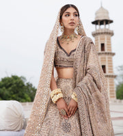 Royal Tea Pink Bridal Lehenga with Choli and Dupatta Dress